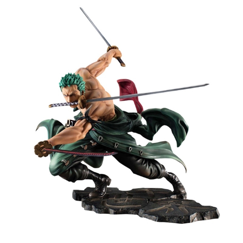 Um pedaço 43cm anime figuras roronoa zoro piratas caçador shimotsuki  ushimaru tipo de cabeça dupla muito grande modelo pvc - AliExpress