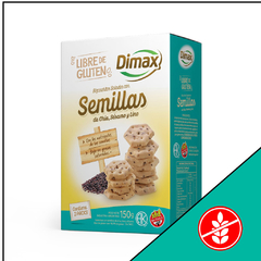 BIZCHITOS SALDADOS CON SEMILLAS DE CHIA, SÉSAMO Y LINO DIMAX 150 grs.