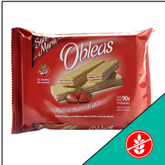 OBLEAS RELLENO SABOR FRUTILLA SANTA MARIA 90 grs