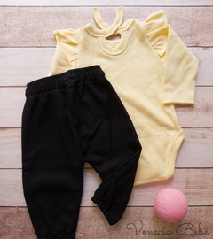 Conjunto liso vincha amarillo y negro - comprar online