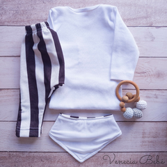 Conjunto rayado bandana, body y pantalón - Venecia Bebé