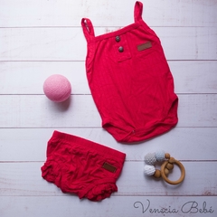 Conjunto rojo body musculosa y bombachudo