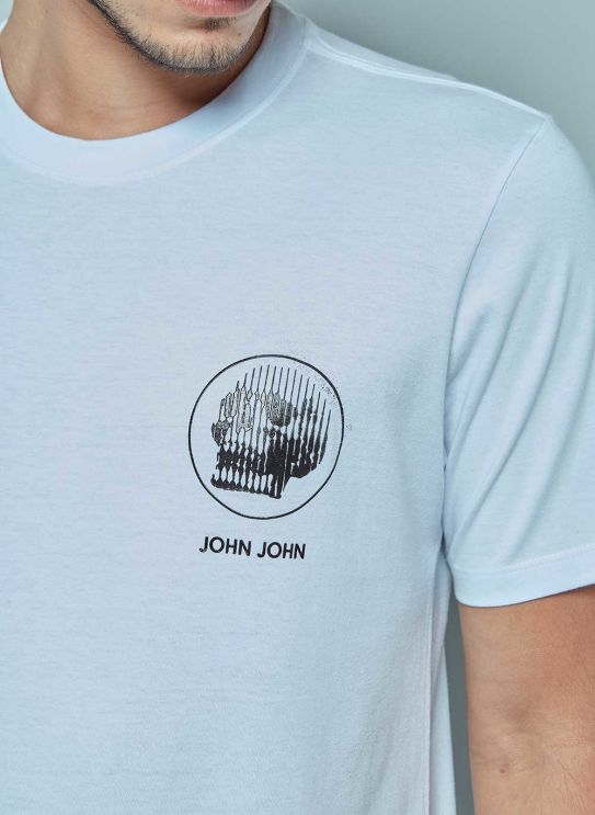 Camiseta John John Masculina JJ Logo Branca - Branco