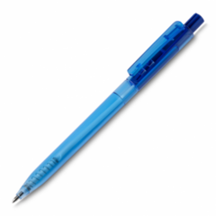 Caneta plástica esferográfica retrátil escrita em azul - comprar online