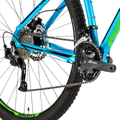 Bicicleta MTB Groove Hype 70 19 27v Azul/Verde/Preto - Bikeweb