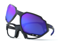 Oculos Ciclismo Hb Rush Matte Graphite Blue Chrome - loja online