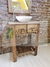 VANITORY ESTILO CAMPO 60CM MADERA + BACHA LOZA
