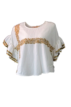 Blusa de Olán de lino, Bordado de San Antonino - tienda en línea
