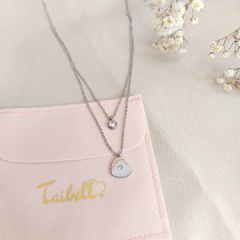 Collar doble corazón y zirconia