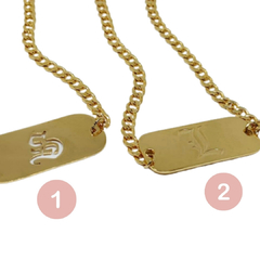 Collar placa iniciales