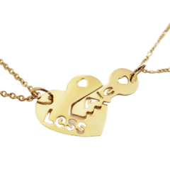 Collares duo corazón y llave