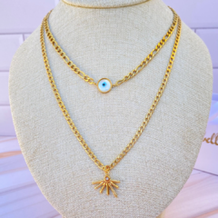 Collar doble chain ojo en internet