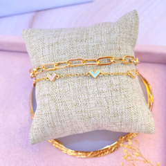 Pulsera doble corazones