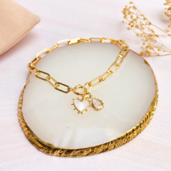 Pulsera eslabones corazón