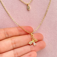 Collar doble mariposa - comprar en línea