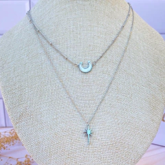 Collar doble luna y estrella - Taibell