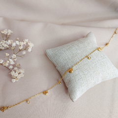 Tobillera corazones con cristales