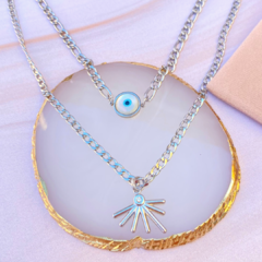 Collar doble chain ojo - comprar en línea
