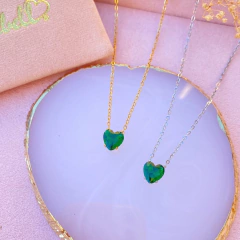 Collar corazón cristal esmeralda