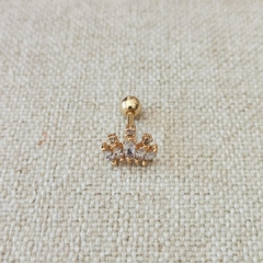 Piercing corona 5 puntos 3 bolitas arriba - comprar en línea