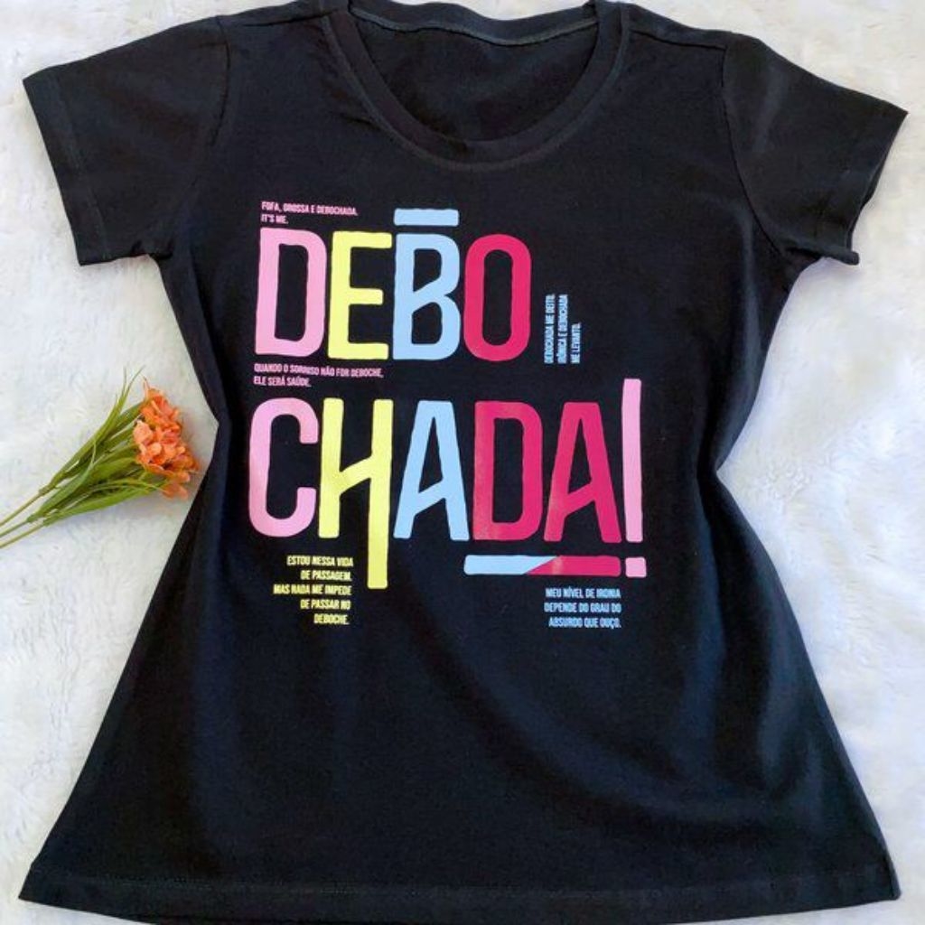 T-SHIRT DEBOCHADA - PRETO, Atacado Tshirt