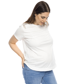REMERA ABC BLANCA CON TACHAS - comprar online