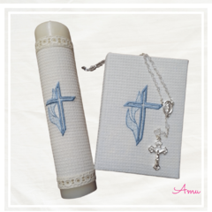 Kit Biblia y Vela- Comunión y Boda - comprar en línea