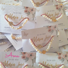 Juego pulseras perla y madreperla (10pz) - AMU Regalos