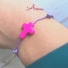 Pulsera Cruz Piedra (10pz) en internet