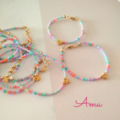 Pulsera Cuentitas con Medallas baño oro (10pz) - tienda en línea