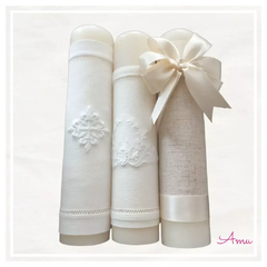 Kit Bautizo: vela, paño y concha. - tienda en línea