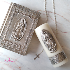 Biblia Vela Repujado Virgen- Comunión y Boda
