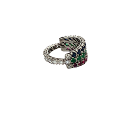 Endless ring platinum 950 emeralds rubies natural and brilliant sapphires on internet