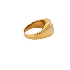 18kt Gold Man Ring with Brilliant English - buy online