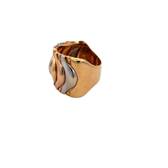 18kt White Red and Yellow Gold Modern Ring - buy online