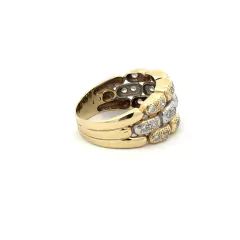 Modern ring 18 kt combined gold and sapphires - buy online