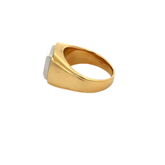 18kt Gold Man Ring with Brilliant English - Joyería Alvear