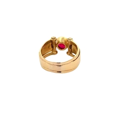 Hermoso Anillo Moderno Oro 18kl y Rubí - comprar online