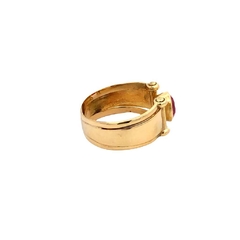 Hermoso Anillo Moderno Oro 18kl y Rubí - Joyería Alvear
