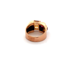 Exclusive 18 kt gold chevallier ring with ruby and diamond citrine on internet