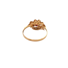 Anillo Oro 18 Kilates Rubí y Zafiros Blancos - comprar online