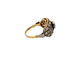 Anillo Oro 18 Kt Platino 1.12 Ct Brillantes y Onix - comprar online
