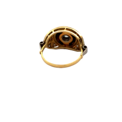 Anillo Oro 18 Kt Platino 1.12 Ct Brillantes y Onix en internet