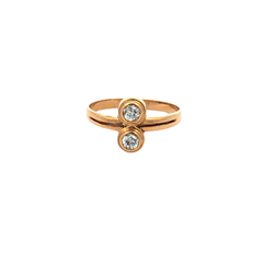 Anillo pellizco oro 18 kt y brillantes Europeo