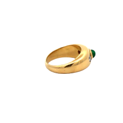 Ring 8.3 grams 18 kt gold-Colombian natural emerald and diamonds - Joyería Alvear