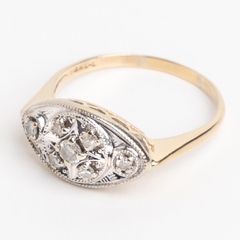 Anillo Art Deco Oro 18 Kt Platino 950 Y Brillantes - comprar online