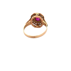 Anillo de Oro 18 Kt Rubí Natural Diamantes en internet