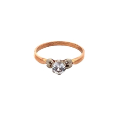 Anillo Solitario De Compromiso De Oro 18kt. Platino Y Zafiro