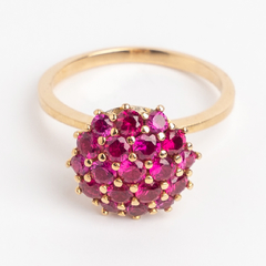 Anillo pave De Rubíes Certificado - comprar online