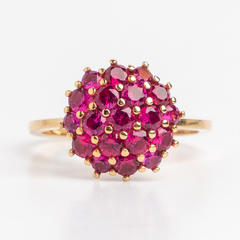 Anillo pave De Rubíes Certificado